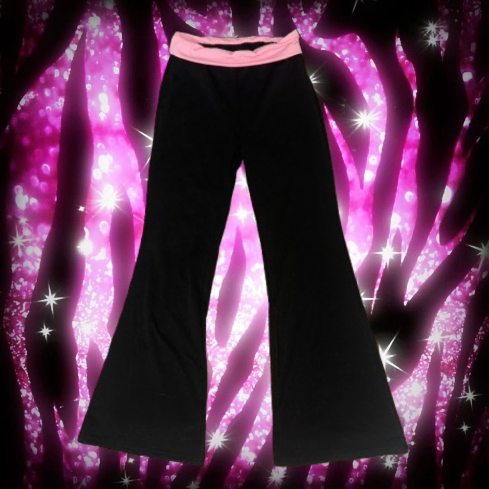 pink foldover flare leggings 🎀